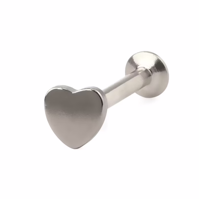 Labret Cuore - Grigio Brillante (filettatura interna) - immagine 1