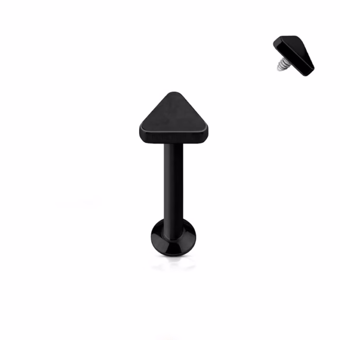 Labret triangolare - Nero (filettatura interna) - immagine 1